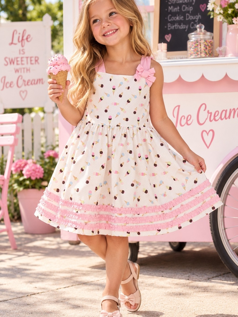 NWT Gymboree Ice Cream Social Dress 4T Ice Cream Print 2007 HTF